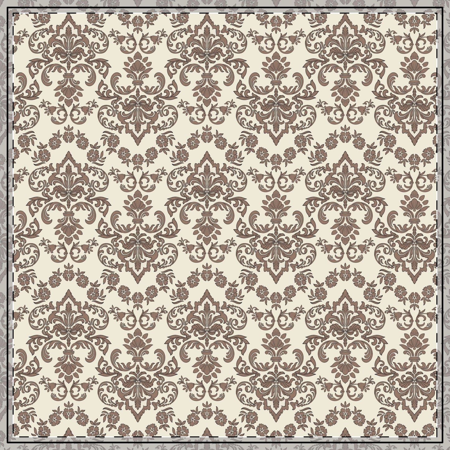 Baroque Mocha Tablecloth, 100% Cotton Twill Tablecloth, 58" × 58" and 58" × 102" Sizes, Vintage Damask Style Tablecloth, Thanksgiving Tablecloth, Fall / Brown Tablecloth, Wedding Table Linen