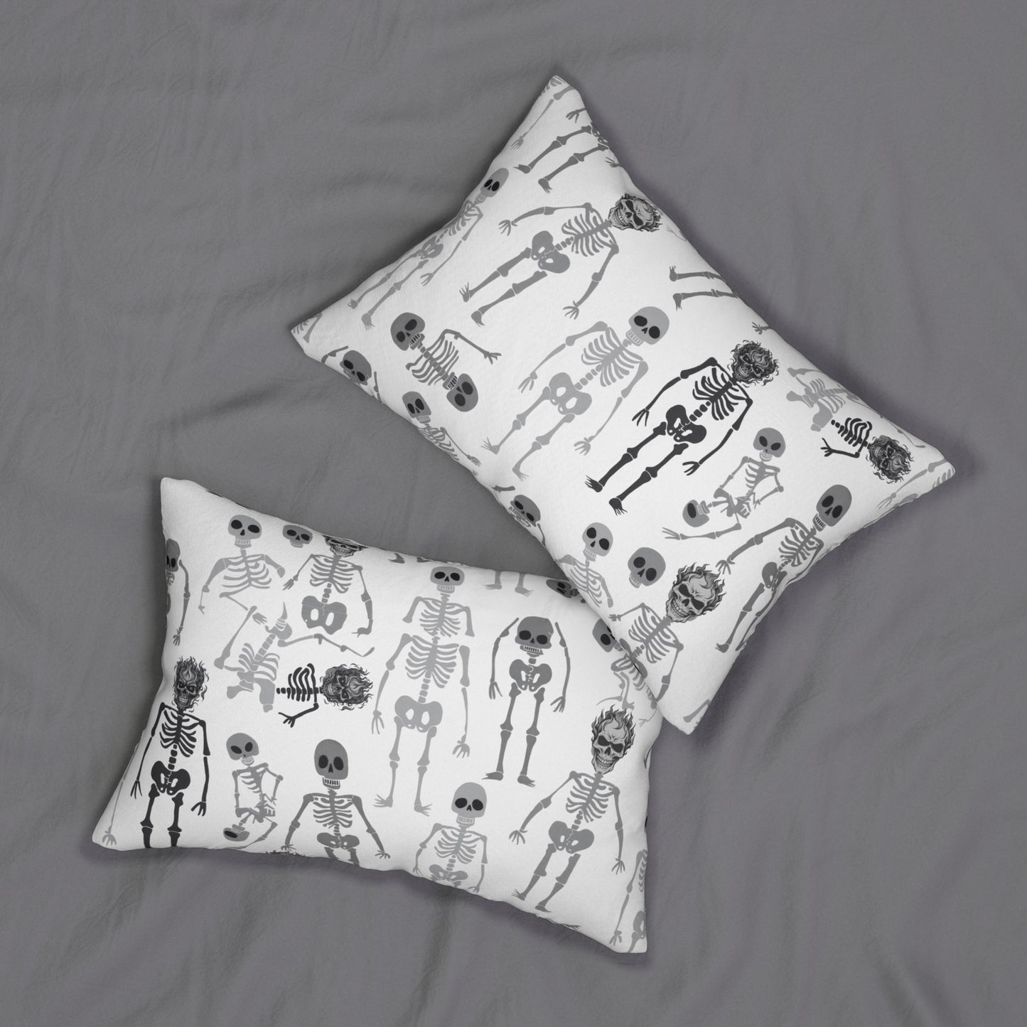 Skeletons Halloween Lumbar Pillow, Spooky Home Decor, Gift for Halloween, Skeleton Throw Pillow, Halloween Accent Pillow - Price for 1 pillow