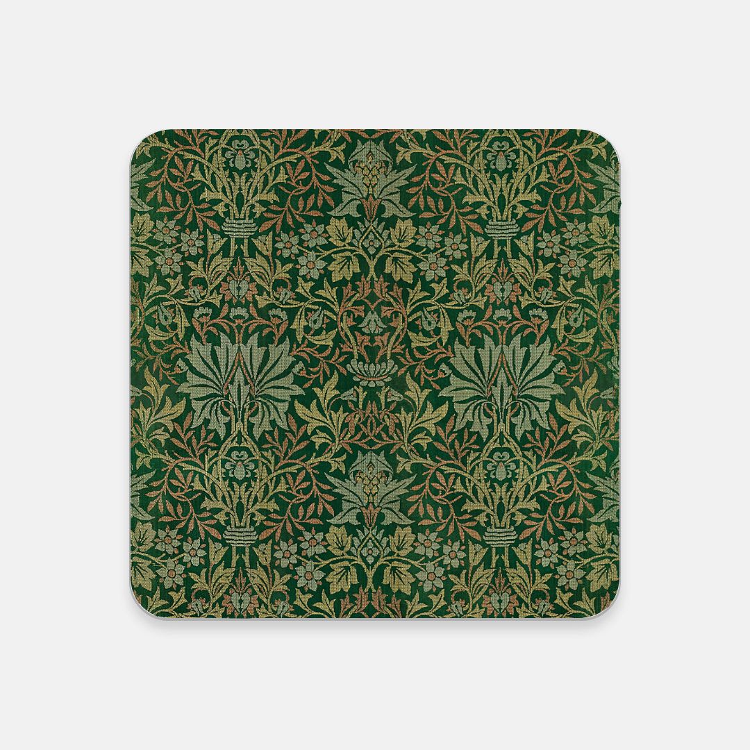 Flower Garden - Square Hardboard Coaster, Cork Backed  - 3.75"x 3.75" - Perfect for Home Decor & Gifts - Priced per coaster
