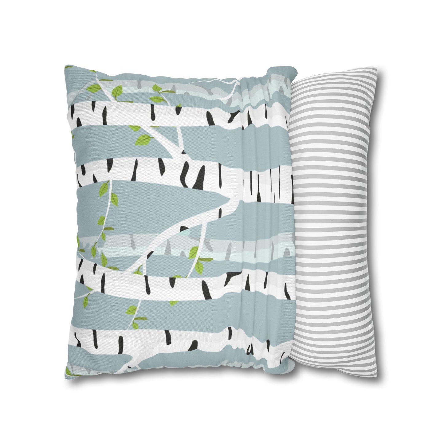 White Birch Printed Square Pillow Cover (no insert) -  Multiple Sizes (14"x14", 16"x16", 18"x18", 20"x20"), Includes zipper closure