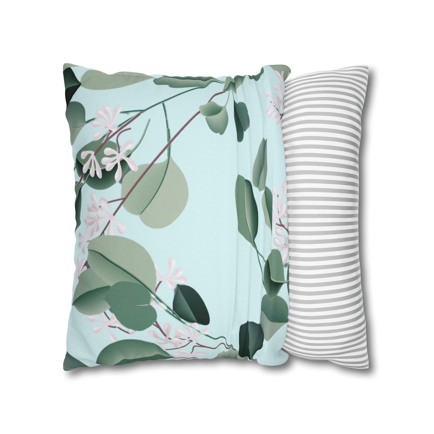 Spa Day Printed Square Pillow Cover (no insert) -  Multiple Sizes (14"x14", 16"x16", 18"x18", 20"x20"), Includes zipper closure