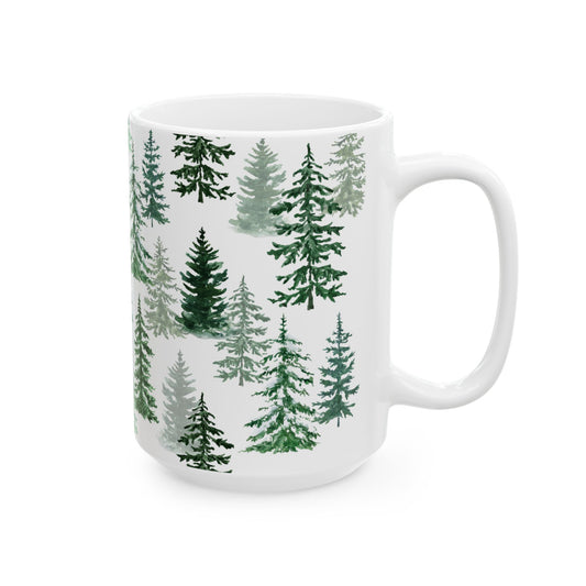 Fraser Fir Mug - 11 oz. & 15 oz. options, Christmas Mugs, Winter Coffee Mug, Christmas Coffee Cup Gift