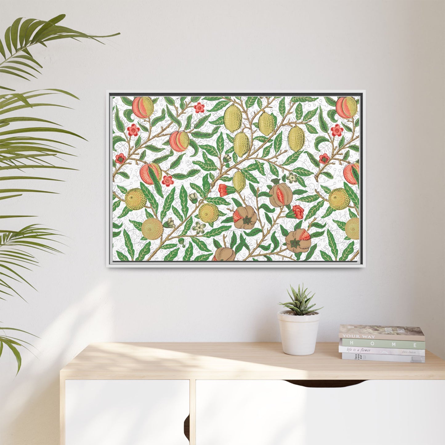 Lemon Verbena Framed Matte Canvas Art - Multiple Frame Colors & Size Options