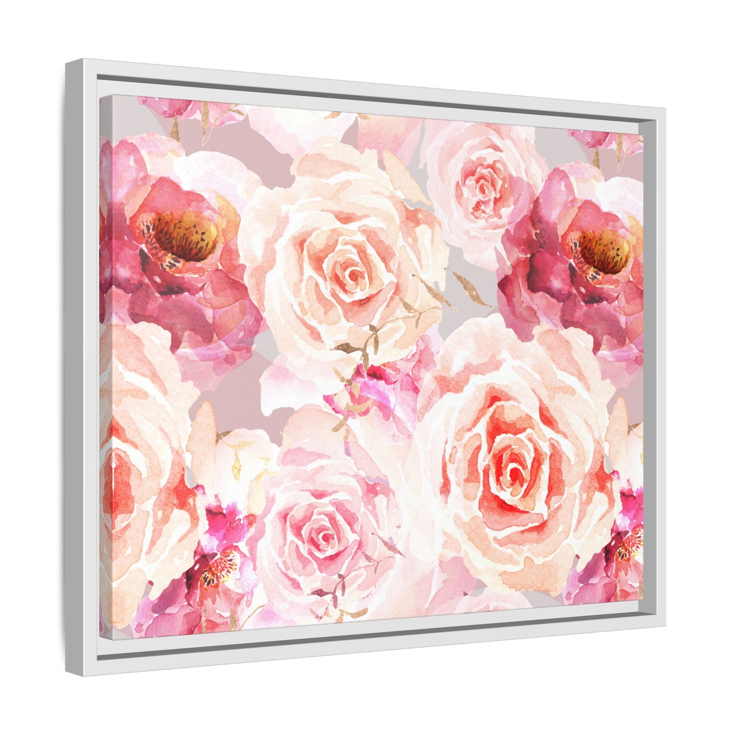 Bohemian Rose Framed Matte Canvas Art - Multiple Frame Colors & Size Options