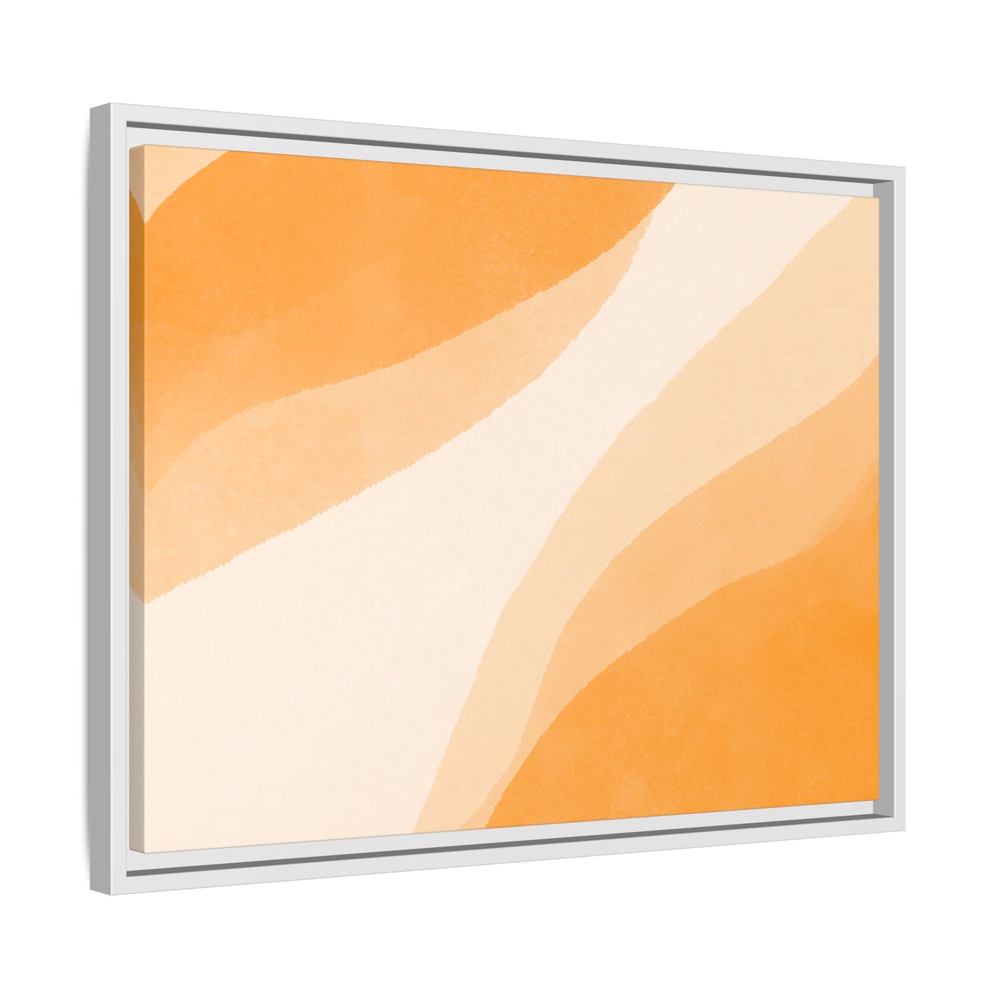 Orange Creamsicle Framed Matte Canvas Art - Multiple Frame Colors & Size Options