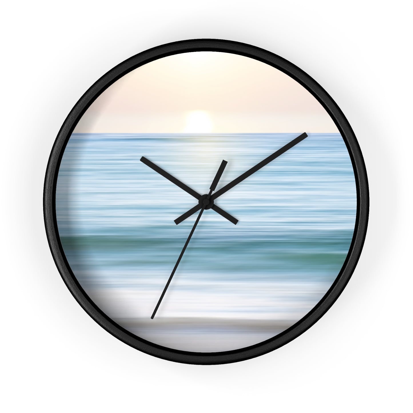 Coastal Cottage Sunset Wall Clock - Select from Black, White or Natural Wood Color