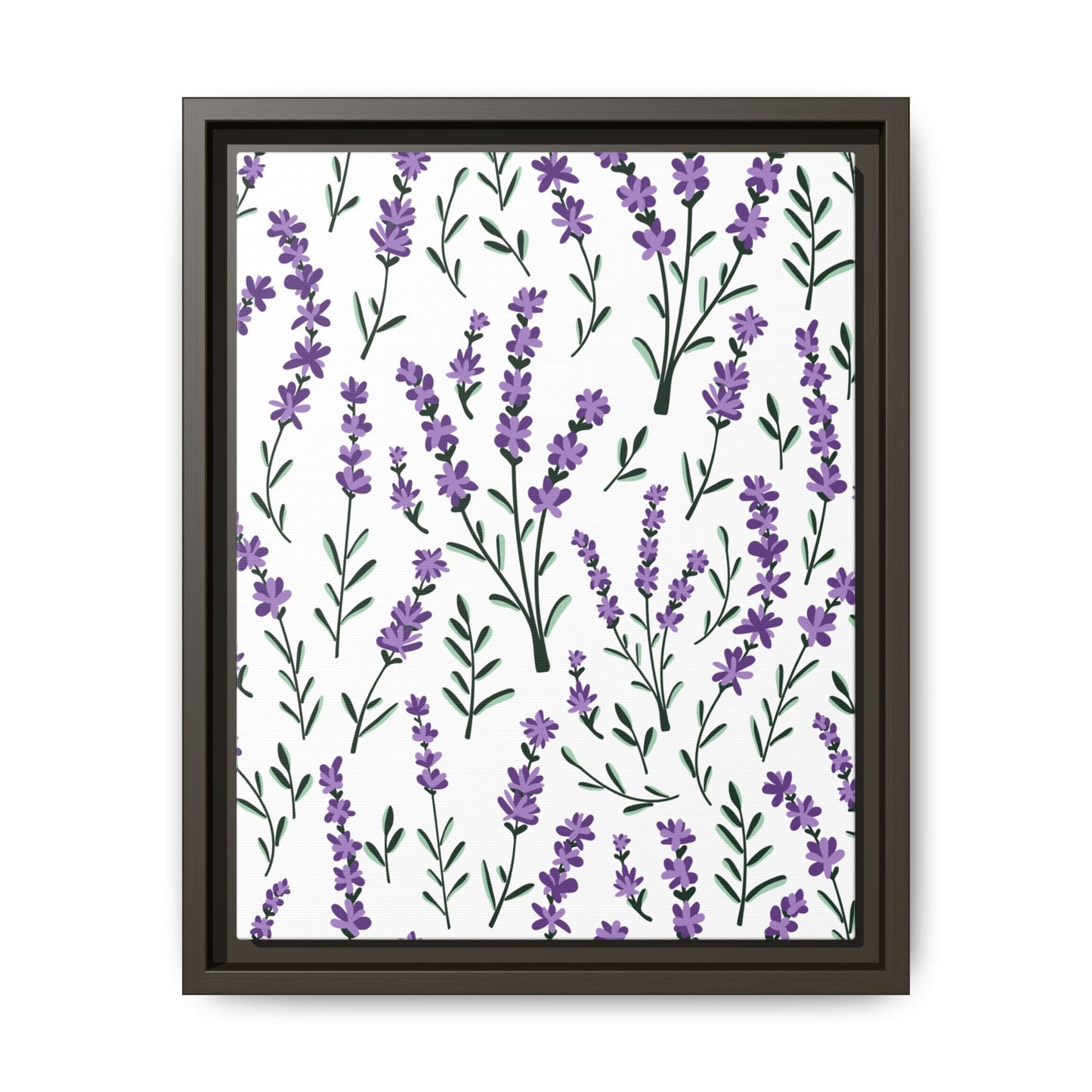 Lavender White Framed Matte Canvas Art - Multiple Frame Color &  Size Options
