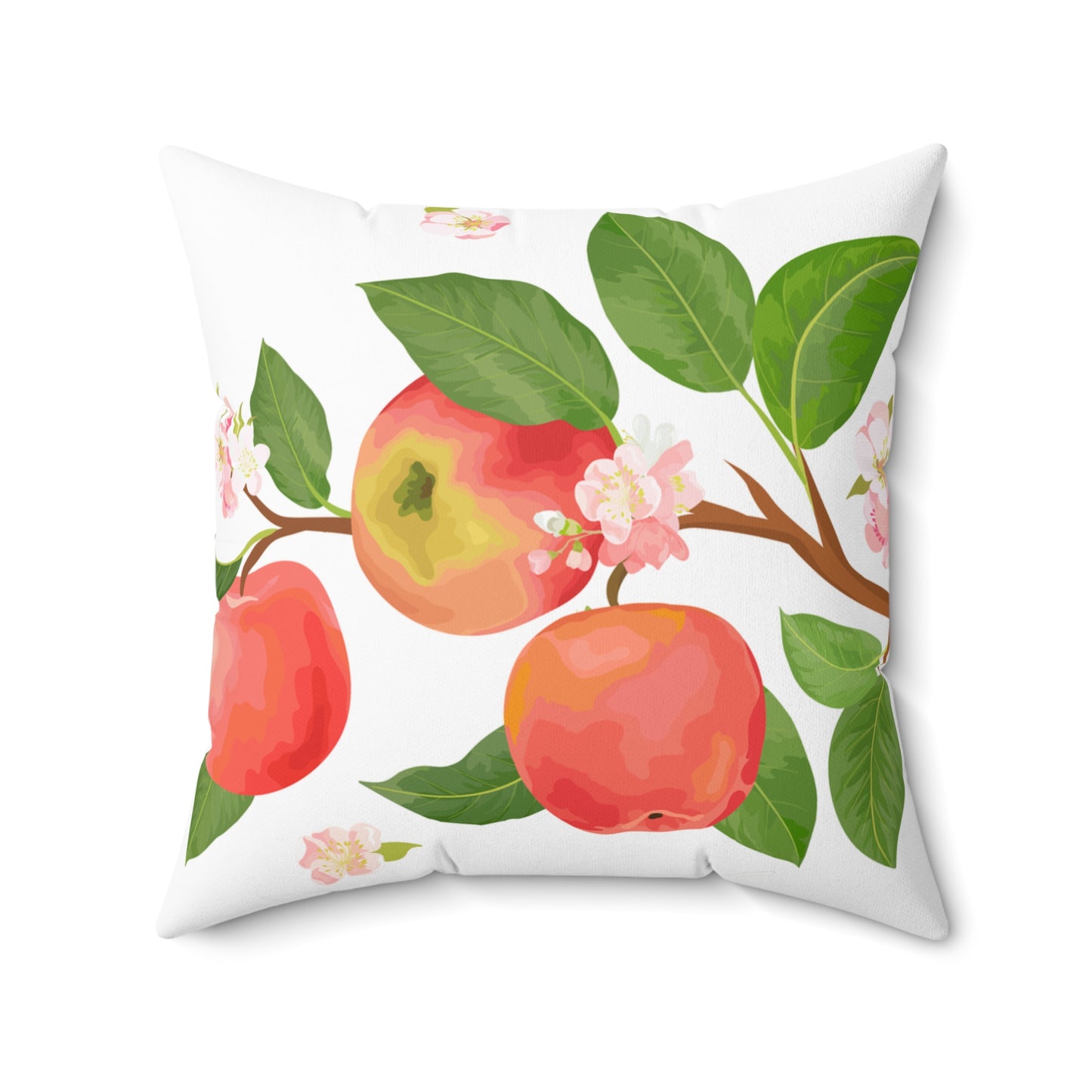 Apple Harvest Printed Square Pillow Cover with Insert -  Multiple Sizes (14"x14", 16"x16", 18"x18", 20"x20"), Includes insert and zipper closure