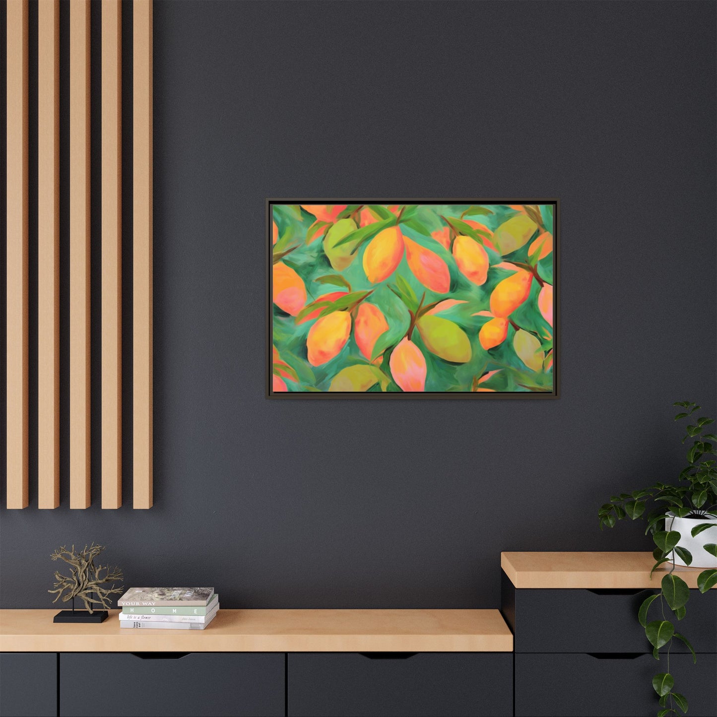 Mangoes Framed Matte Canvas Art - Multiple Frame Color &  Size Options