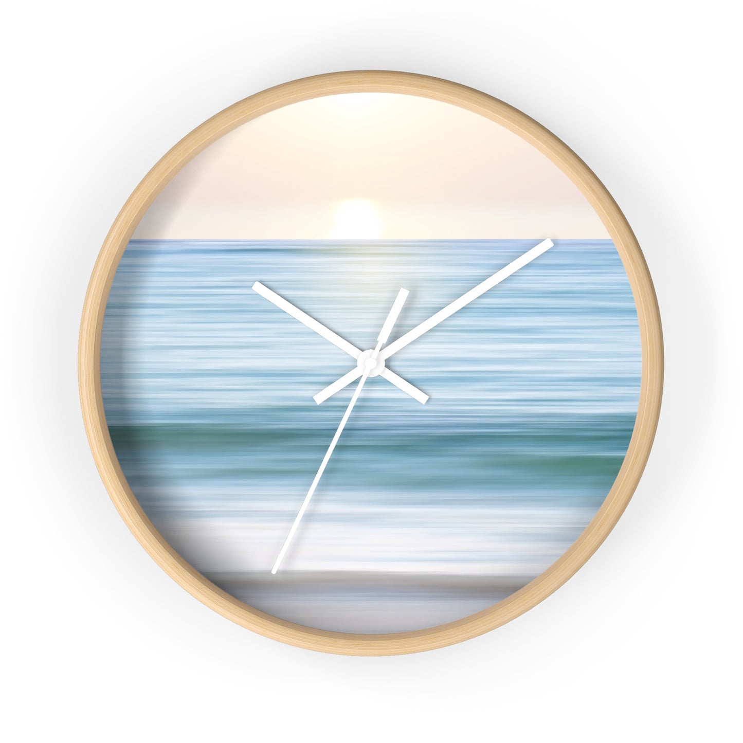 Coastal Cottage Sunset Wall Clock - Select from Black, White or Natural Wood Color