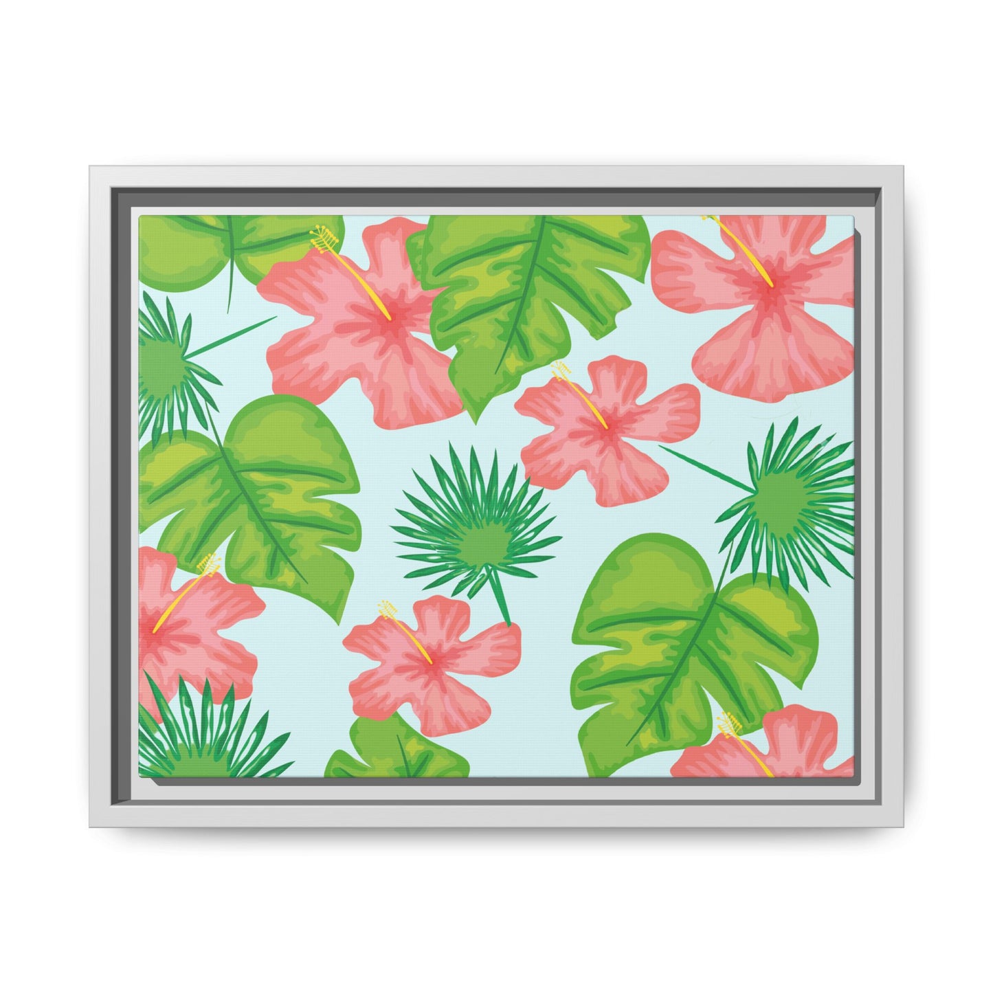 Tropical Island Framed Matte Canvas Art - Multiple Frame Colors & Size Options