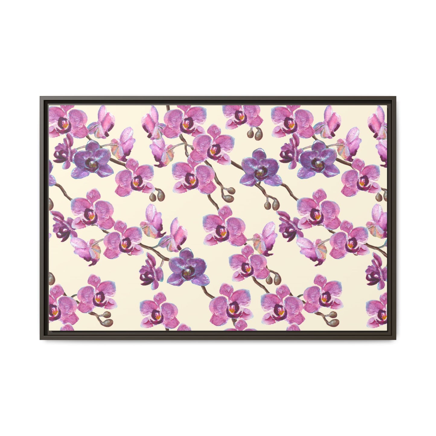 Vanilla Orchid Framed Matte Canvas Art - Multiple Frame Colors & Size Options