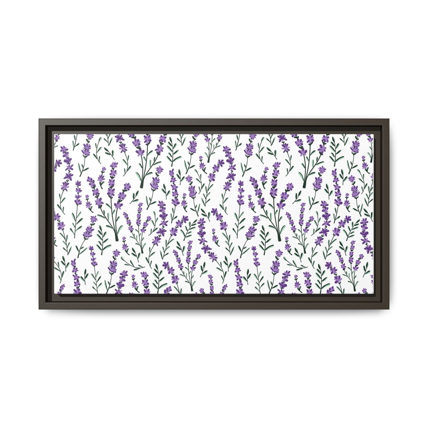 Lavender White Framed Matte Canvas Art - Multiple Frame Color &  Size Options