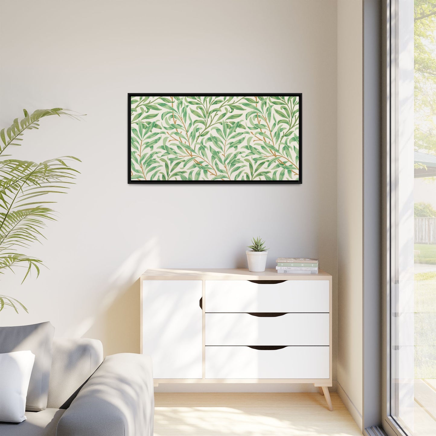 Willow Boughs Framed Matte Canvas Art - Multiple Frame Color &  Size Options