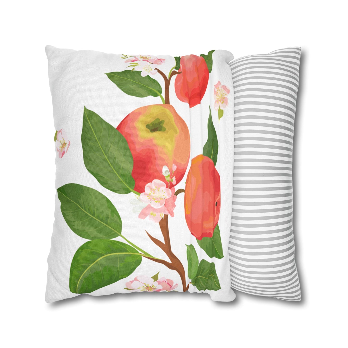 Apple Harvest Printed Square Pillow Cover (no insert) -  Multiple Sizes (14"x14", 16"x16", 18"x18", 20"x20"), Includes zipper closure