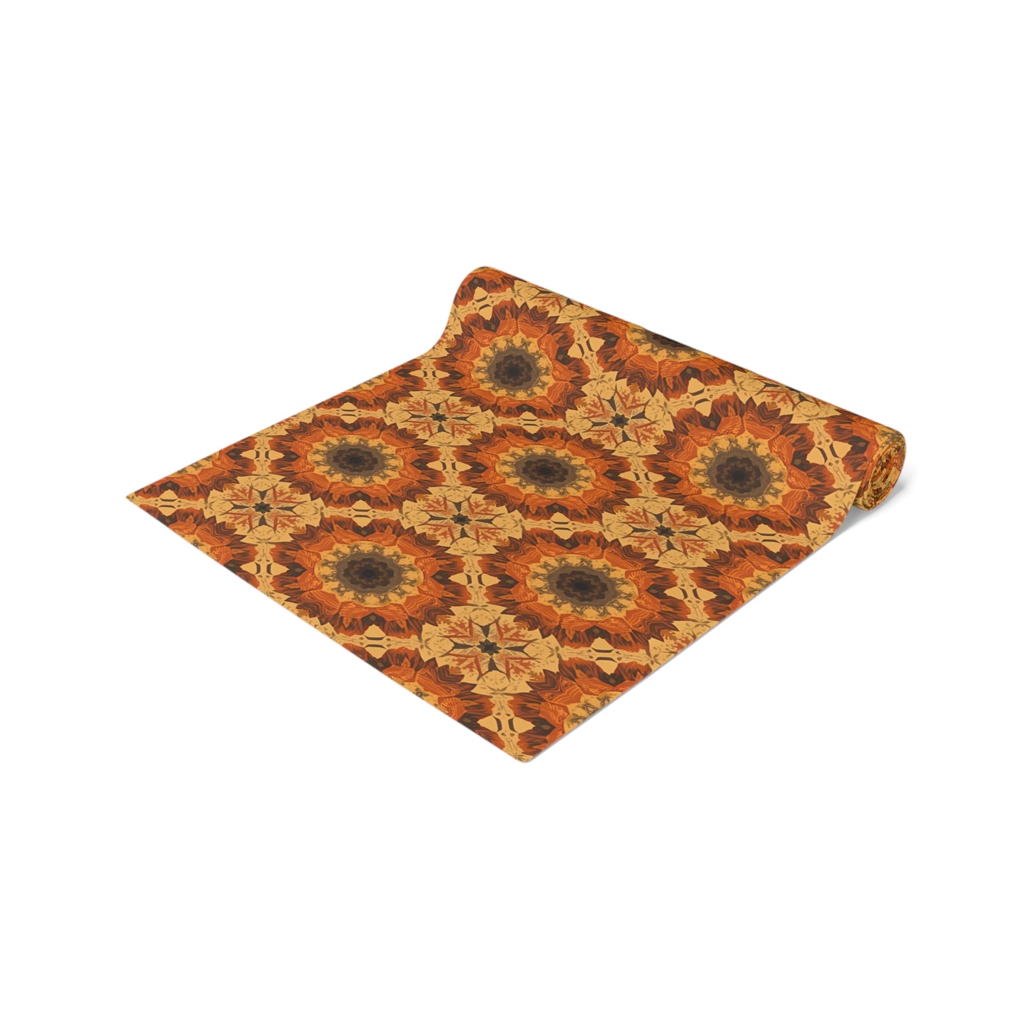 Retro Fall Flowers Table Runner - 16" x 72" or 16" x 90" Sizes - Groovy Fall Flowers Table Decor Design, Thanksgiving Table Runner, Autumn Table Runner, Thanksgiving Table Decor, Cotton Twill or Polyester material choices