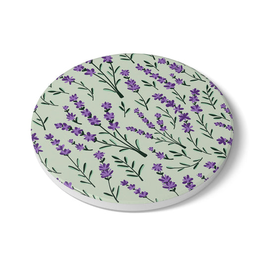 Lavender Sage - Ceramic Tile Coaster, Cork Backed - Round or Square Size Choices,  Perfect for Home Decor & Gifts - Priced per coaster