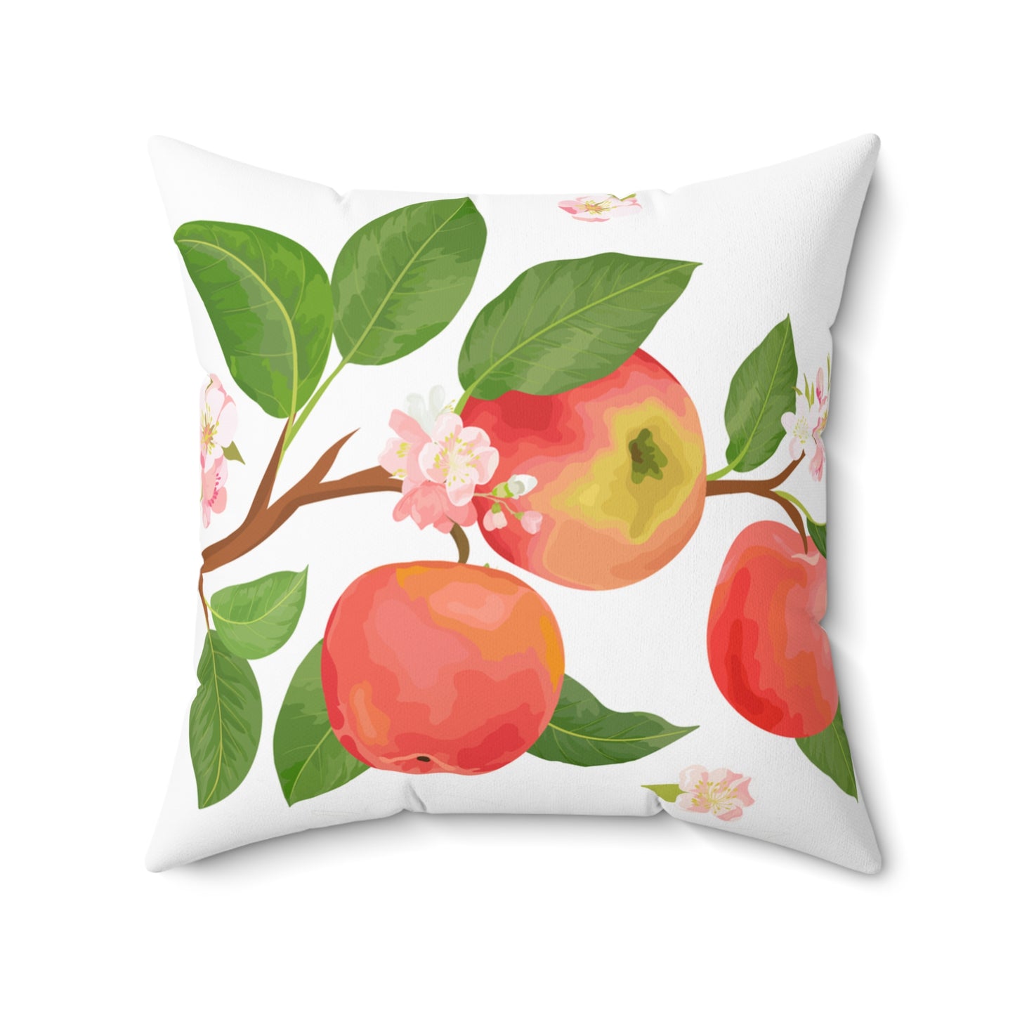 Apple Harvest Printed Square Pillow Cover with Insert -  Multiple Sizes (14"x14", 16"x16", 18"x18", 20"x20"), Includes insert and zipper closure