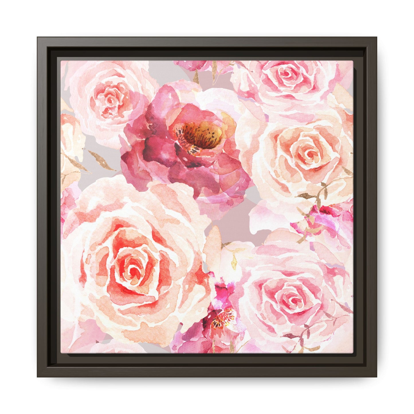 Bohemian Rose Framed Matte Canvas Art - Multiple Frame Colors & Size Options