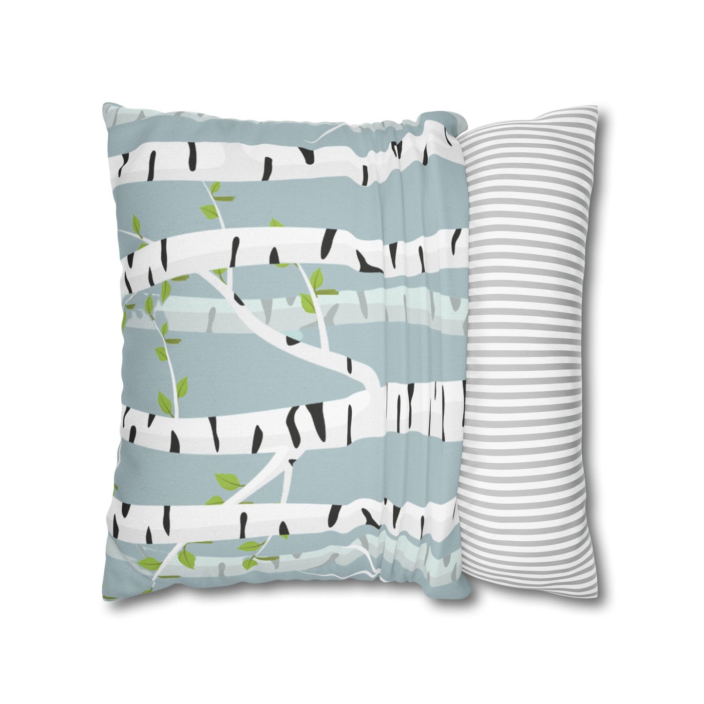 White Birch Printed Square Pillow Cover (no insert) -  Multiple Sizes (14"x14", 16"x16", 18"x18", 20"x20"), Includes zipper closure