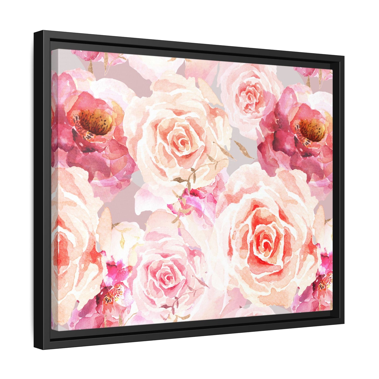 Bohemian Rose Framed Matte Canvas Art - Multiple Frame Colors & Size Options