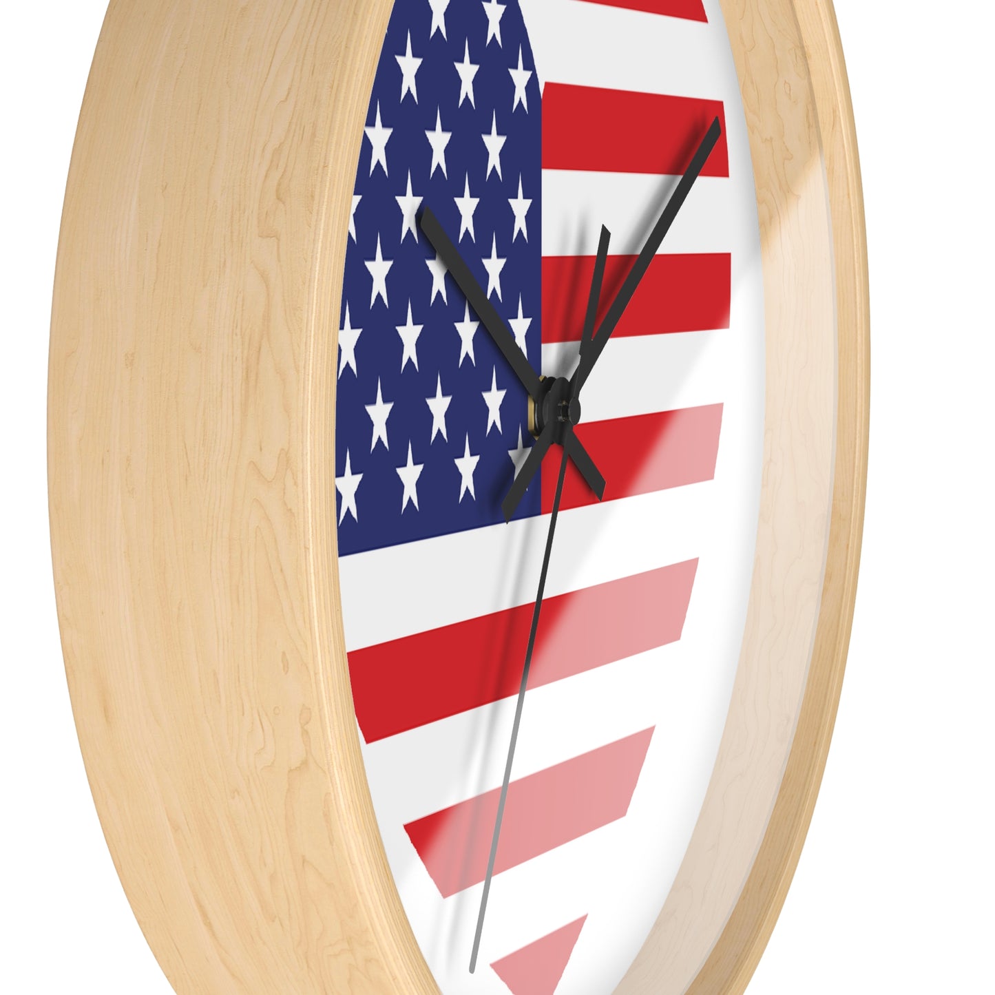 American Flag Heart - Select from Black, White or Natural Wood Color - Patriotic Heart Wall Clock | USA Love Home Decor, American Flag Clock, Gift for Veterans, Independence Day Celebration, Rustic Wall Art