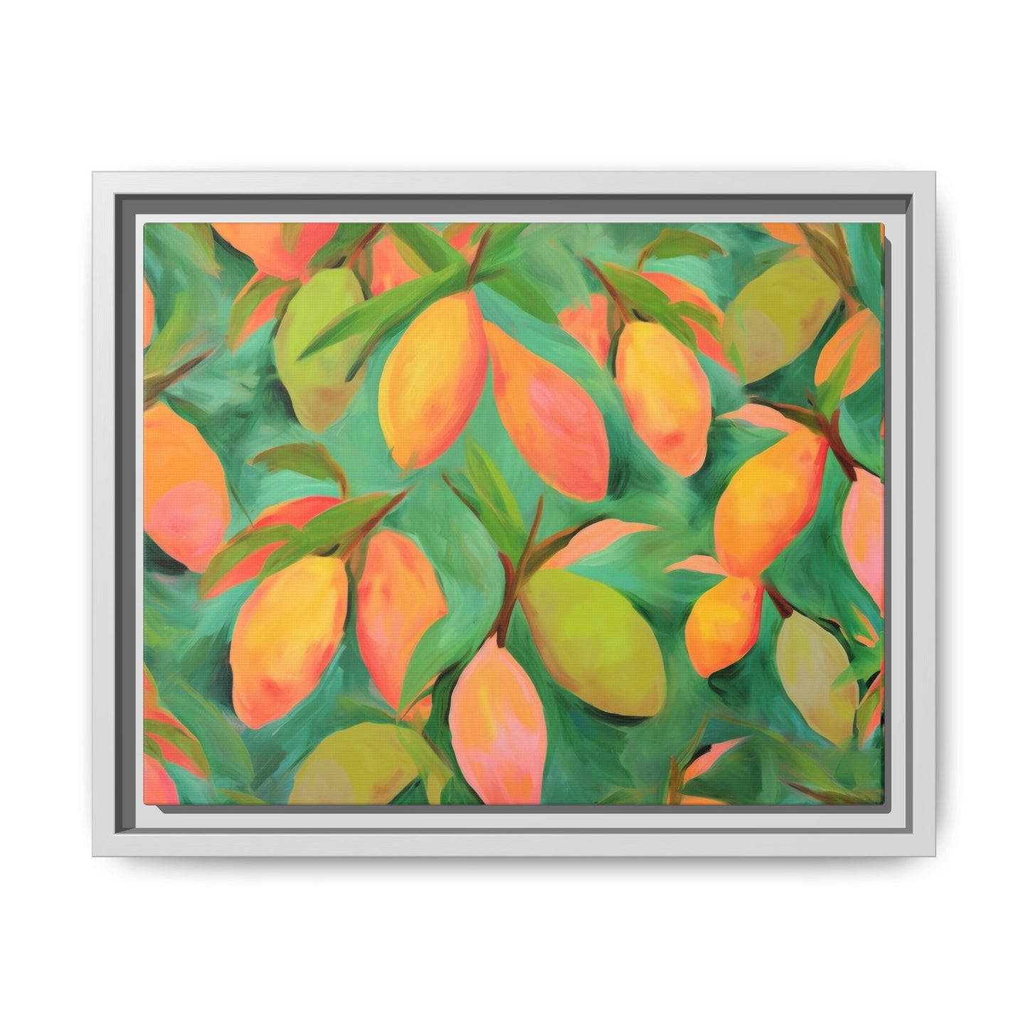Mangoes Framed Matte Canvas Art - Multiple Frame Color &  Size Options