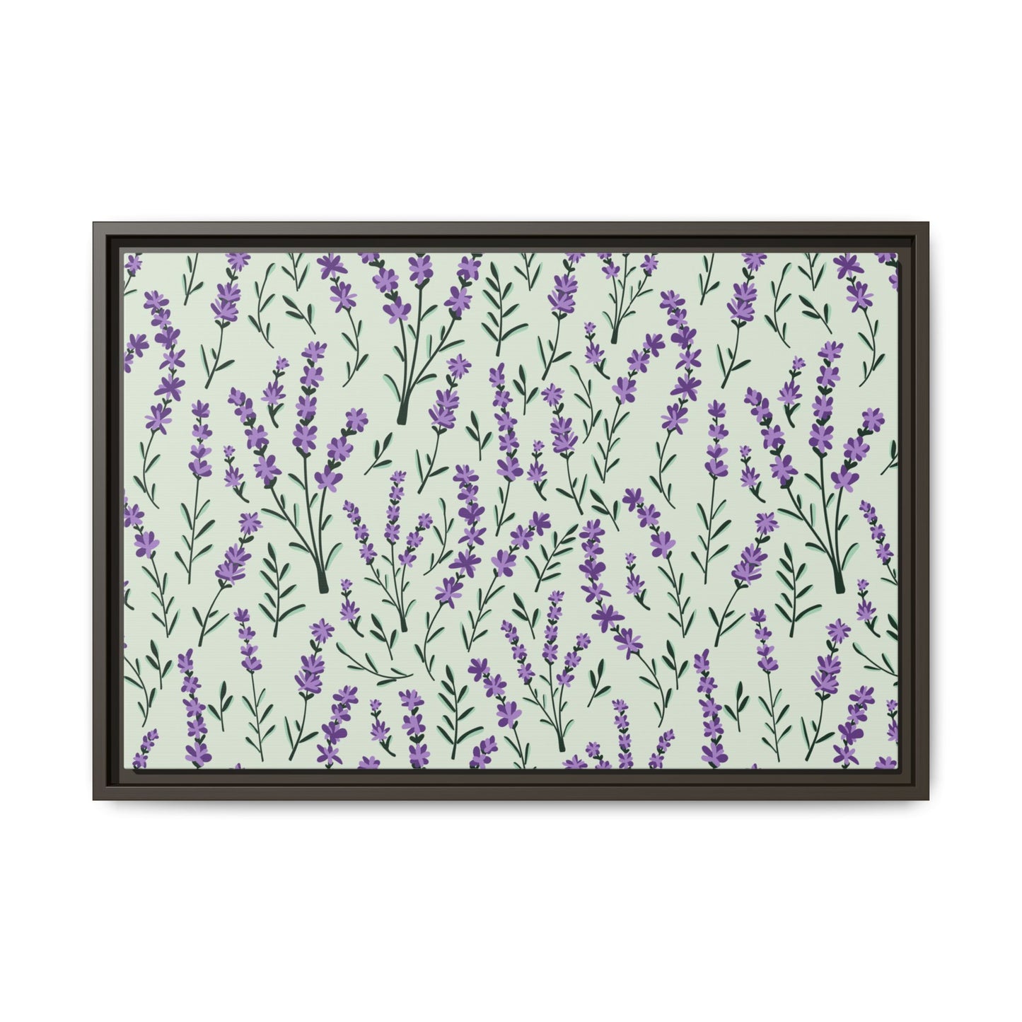 Lavender Sage Framed Matte Canvas Art - Multiple Frame Color &  Size Options