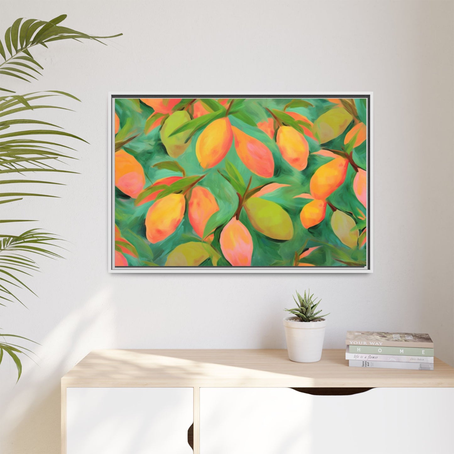 Mangoes Framed Matte Canvas Art - Multiple Frame Color &  Size Options