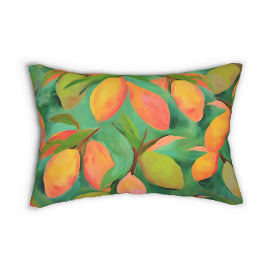 Mangoes Printed  Lumbar Pillow with Insert (20" x 14") - Includes insert and zipper closure