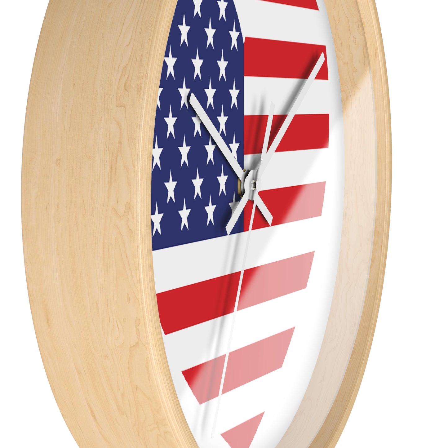 American Flag Heart - Select from Black, White or Natural Wood Color - Patriotic Heart Wall Clock | USA Love Home Decor, American Flag Clock, Gift for Veterans, Independence Day Celebration, Rustic Wall Art