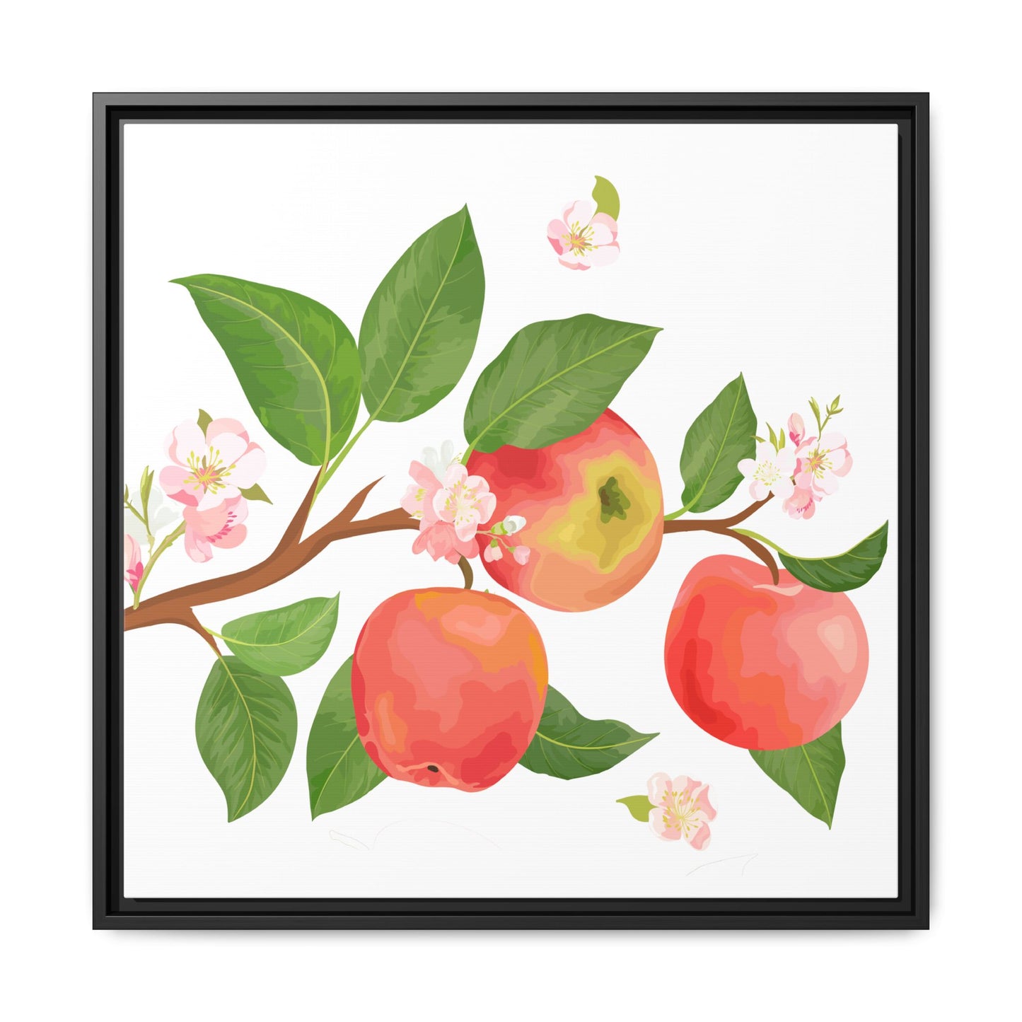 Apple Harvest Framed Matte Canvas Art - Multiple Frame Colors & Size Options