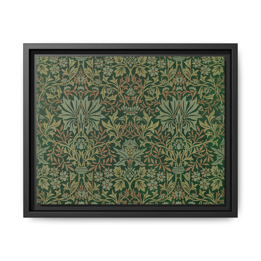 Flower Garden Framed Matte Canvas Art - Multiple Frame Colors & Size Options
