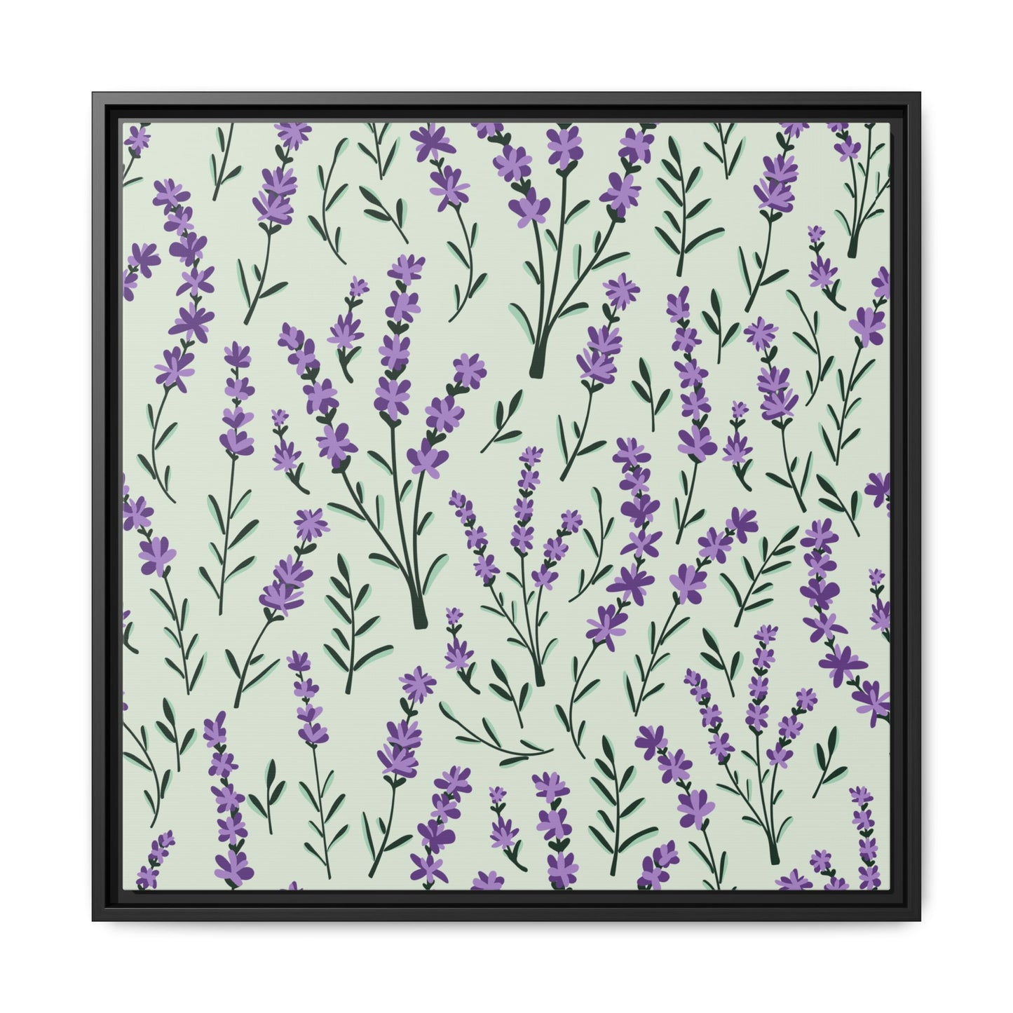 Lavender Sage Framed Matte Canvas Art - Multiple Frame Color &  Size Options