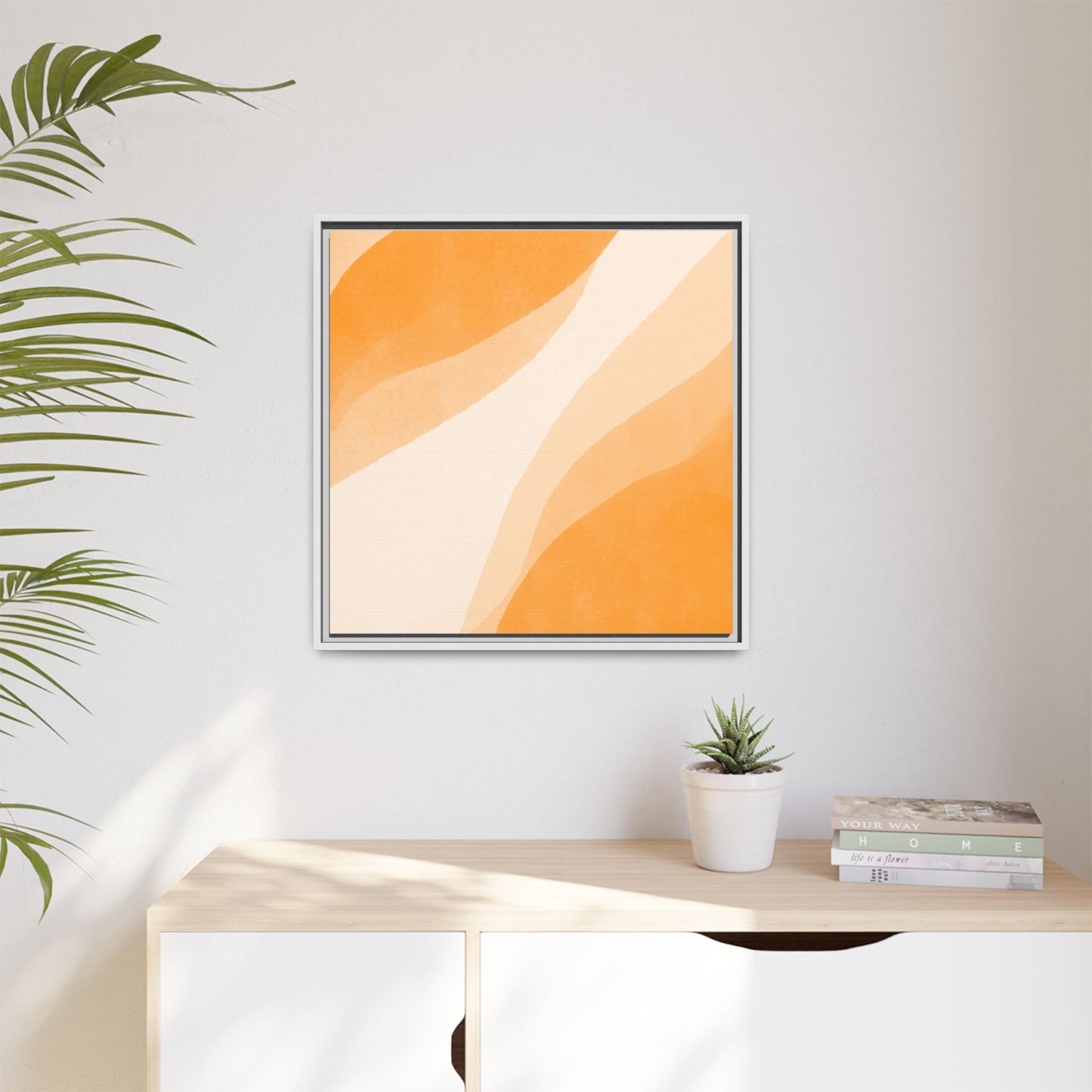 Orange Creamsicle Framed Matte Canvas Art - Multiple Frame Colors & Size Options