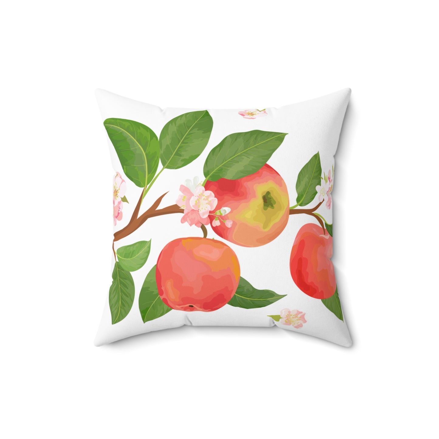 Apple Harvest Printed Square Pillow Cover with Insert -  Multiple Sizes (14"x14", 16"x16", 18"x18", 20"x20"), Includes insert and zipper closure