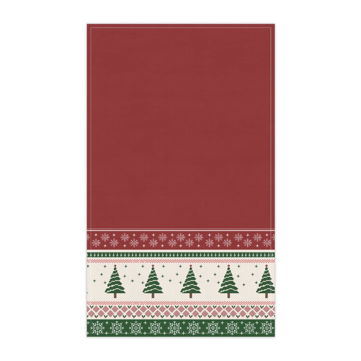 Christmas Trees Red Tea Towel - 18" x 30", 100% Cotton Twill - Christmas Kitchen Towels, Cotton Holiday Kitchen Towels, Christmas Tea Towel, Gift for Christmas - Priced per towel