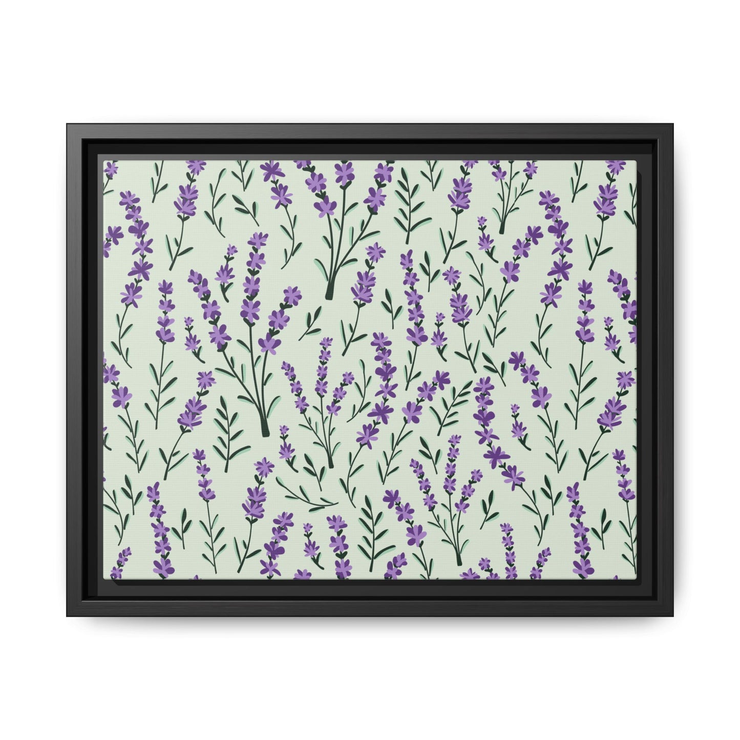 Lavender Sage Framed Matte Canvas Art - Multiple Frame Color &  Size Options