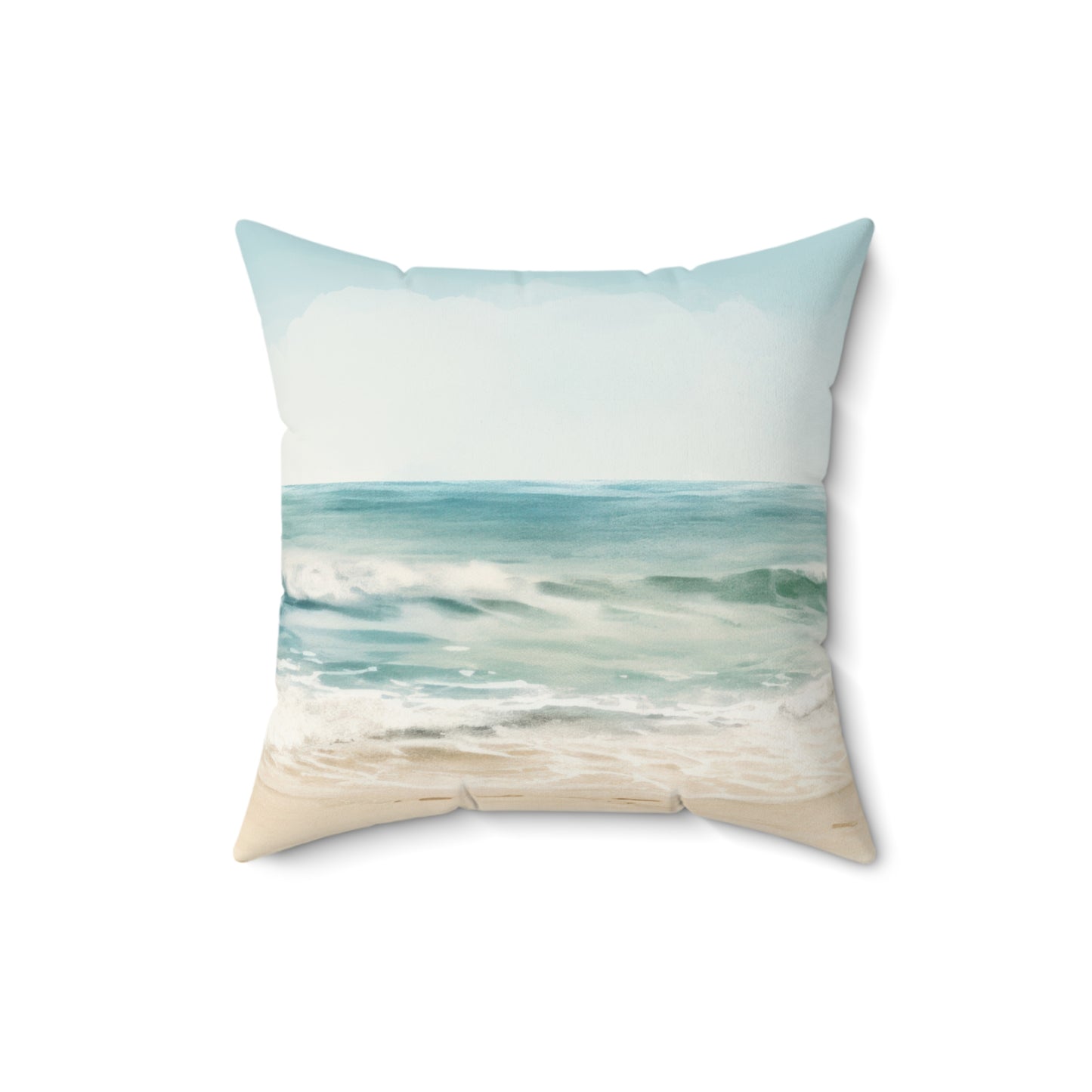 Ocean Breeze Printed Square Pillow Cover with Insert -  Multiple Sizes (14"x14", 16"x16", 18"x18", 20"x20"), Includes insert and zipper closure
