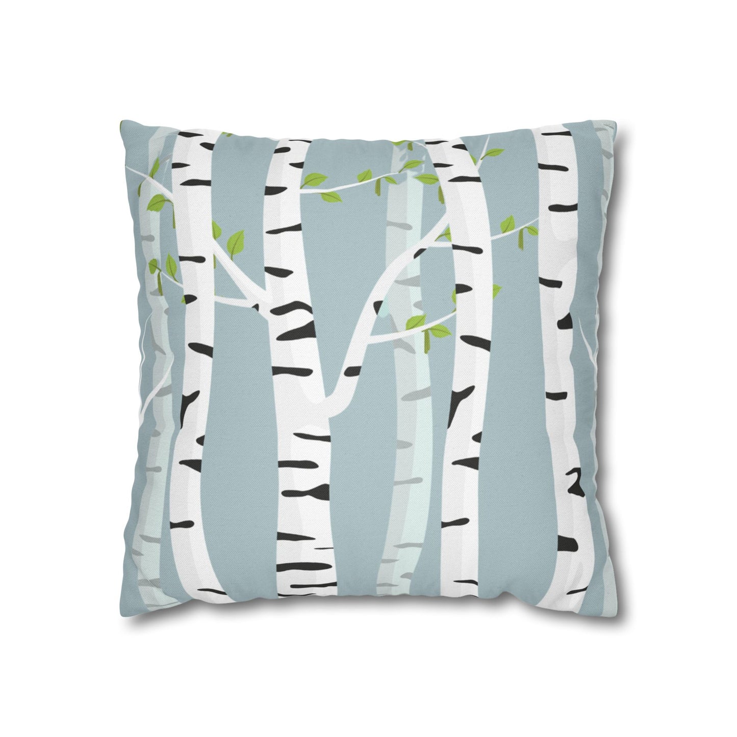 White Birch Printed Square Pillow Cover (no insert) -  Multiple Sizes (14"x14", 16"x16", 18"x18", 20"x20"), Includes zipper closure