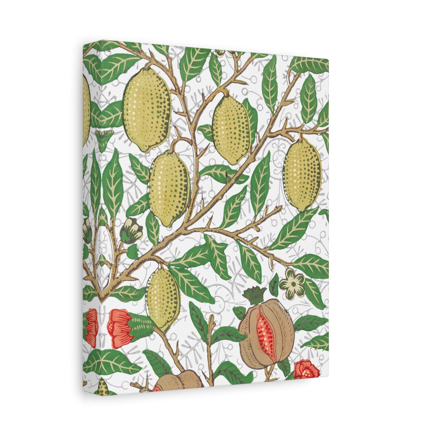 Lemon Verbena Canvas Art Print - Multiple Sizing Options - Stretched Canvas Wall Art, Botanical Wall Decor, Nature Art Print, Flower & Fruit Design, Fruit Illustration by Morris