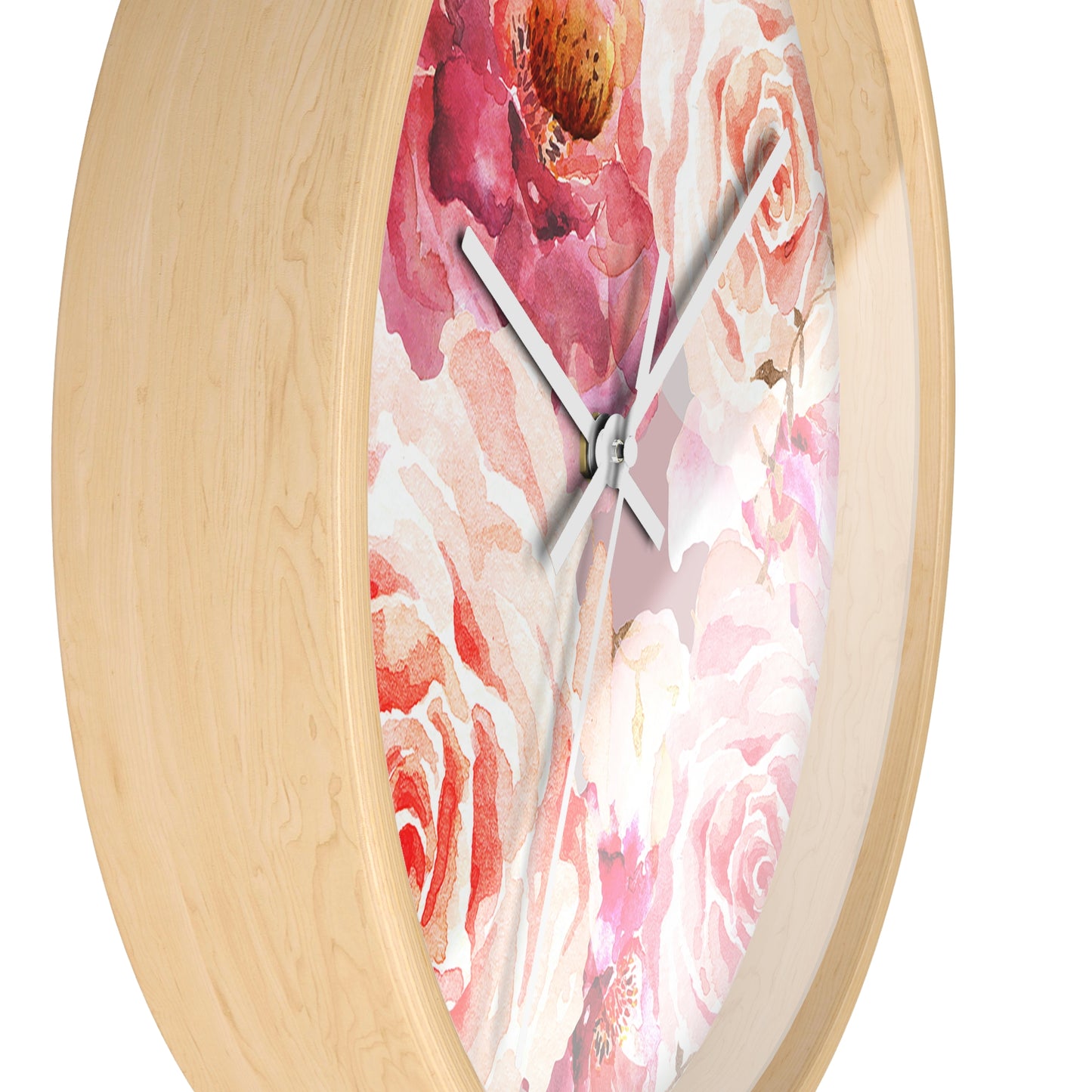 Bohemian Rose Wall Clock - Select from Black, White or Natural Wood Color