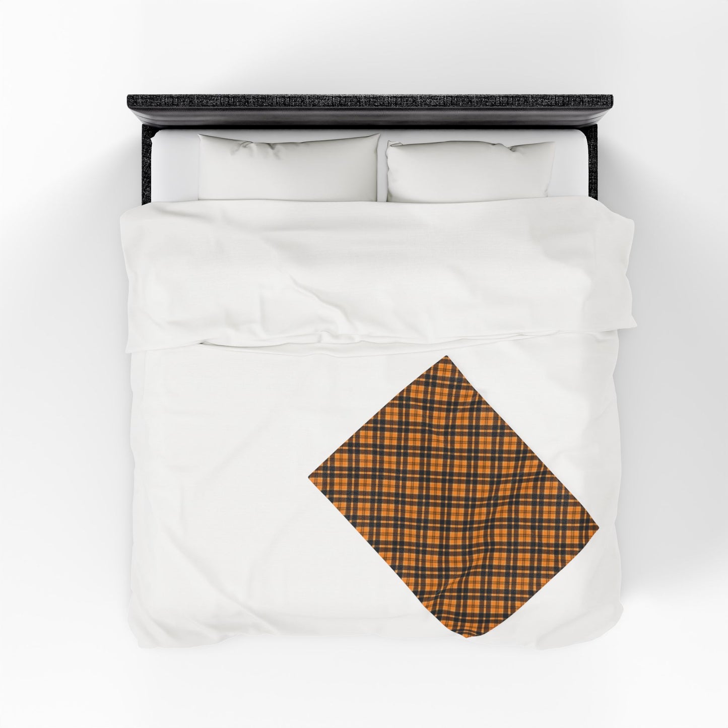 Halloween Plaid Velveteen Plush Blanket - Multiple Sizes (30"x40", 50"x60", 60"x80") Warm Throw for Fall Decor, Perfect Gift for Home, Halloween & Thanksgiving Throw Blanket
