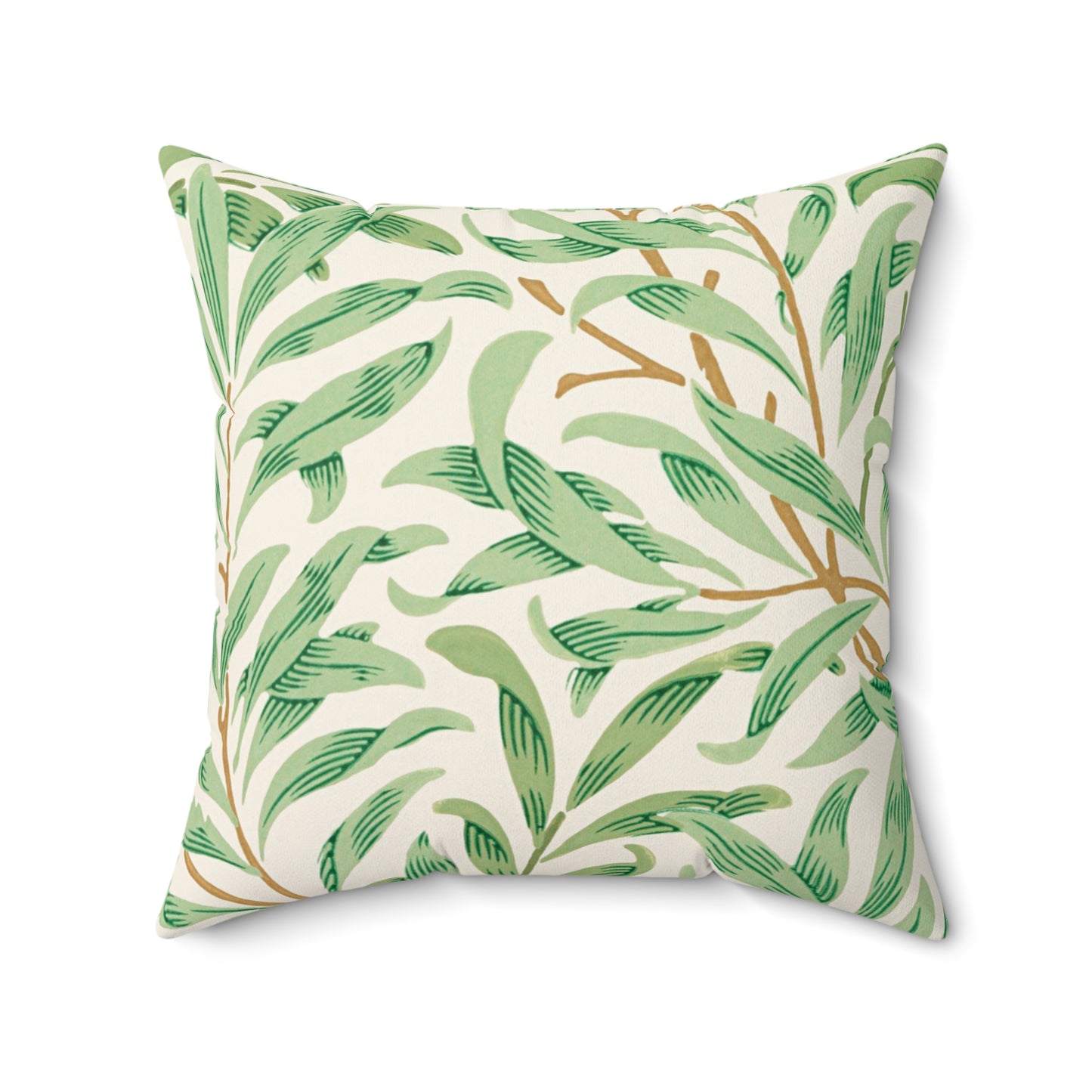 Willow Boughs Printed Square Pillow Cover with Insert -  Multiple Sizes (14"x14", 16"x16", 18"x18", 20"x20"), Includes insert and zipper closure