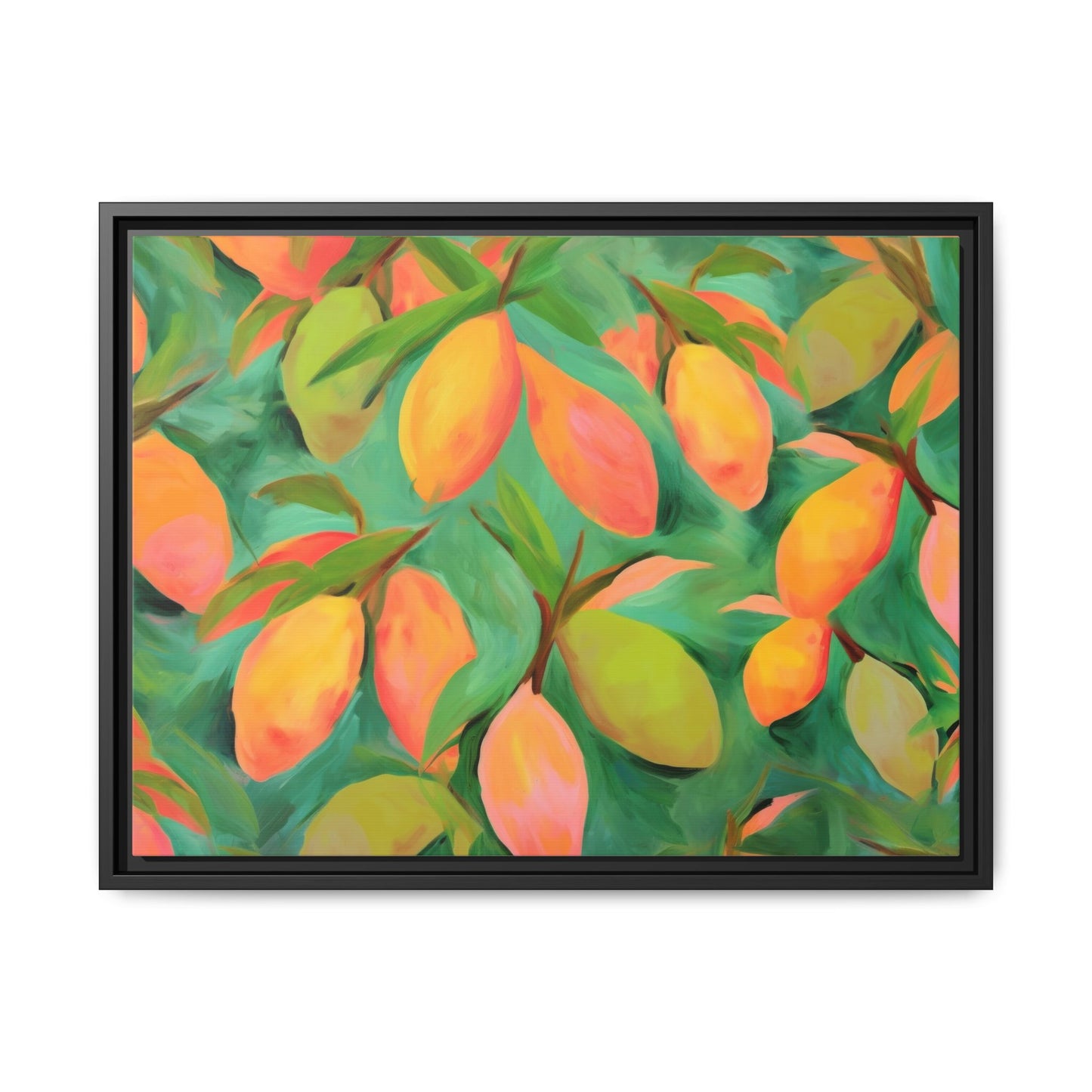 Mangoes Framed Matte Canvas Art - Multiple Frame Color &  Size Options
