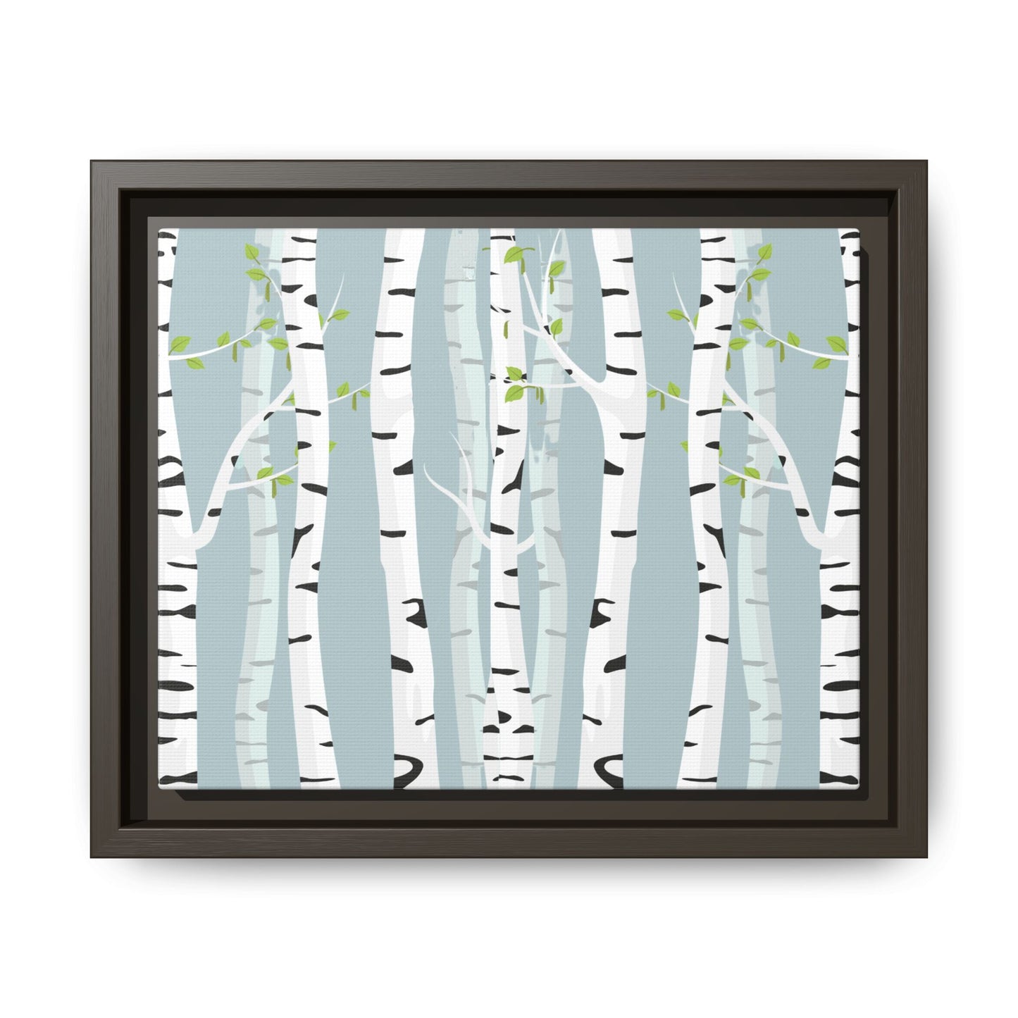 White Birch Framed Matte Canvas Art - Multiple Frame Colors & Size Options