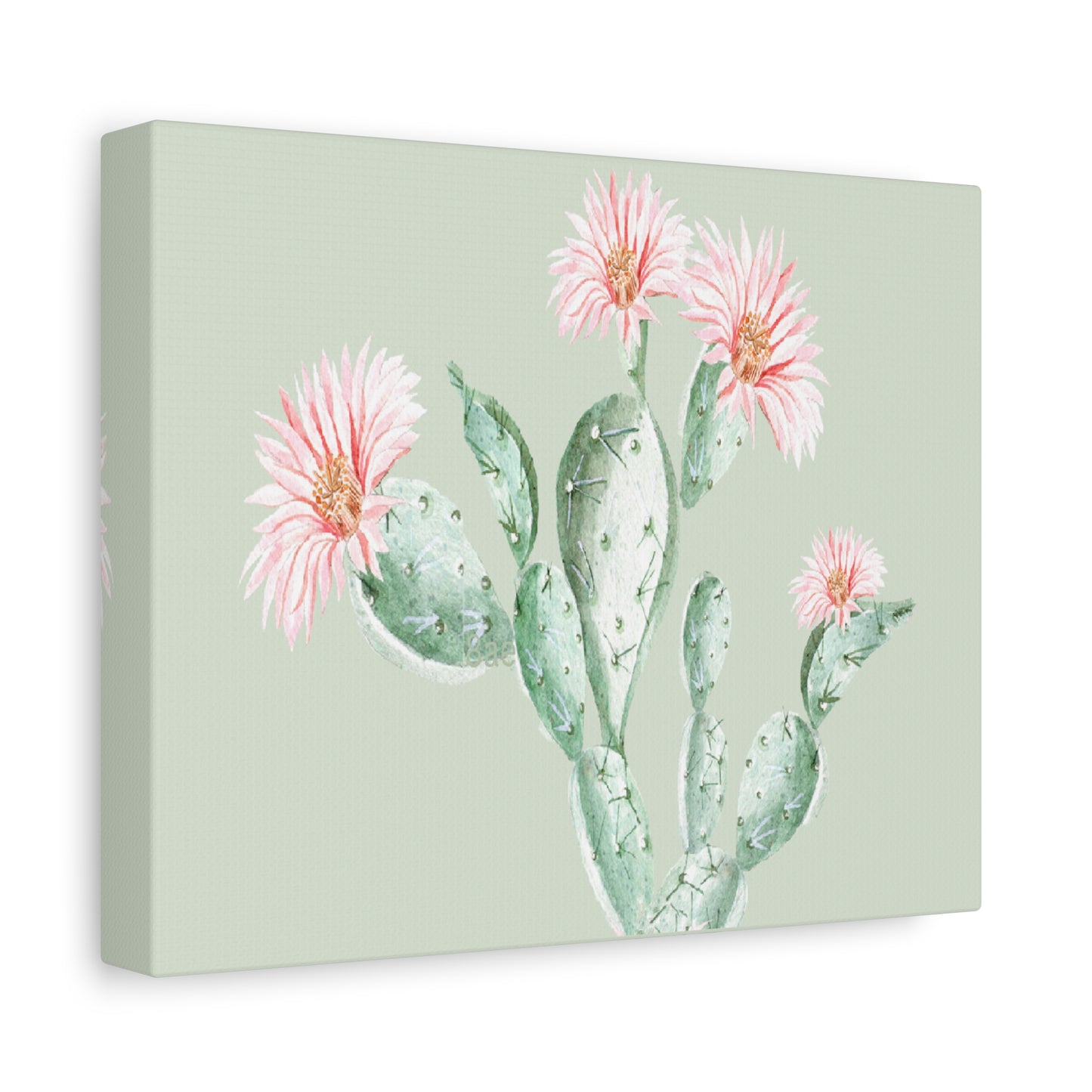 Cactus Flower Canvas Art Wall Print - Multiple Sizing Options - Cactus Floral Art Canvas, Western Home Decor, Nature Lovers Gift, Cactus Artwork