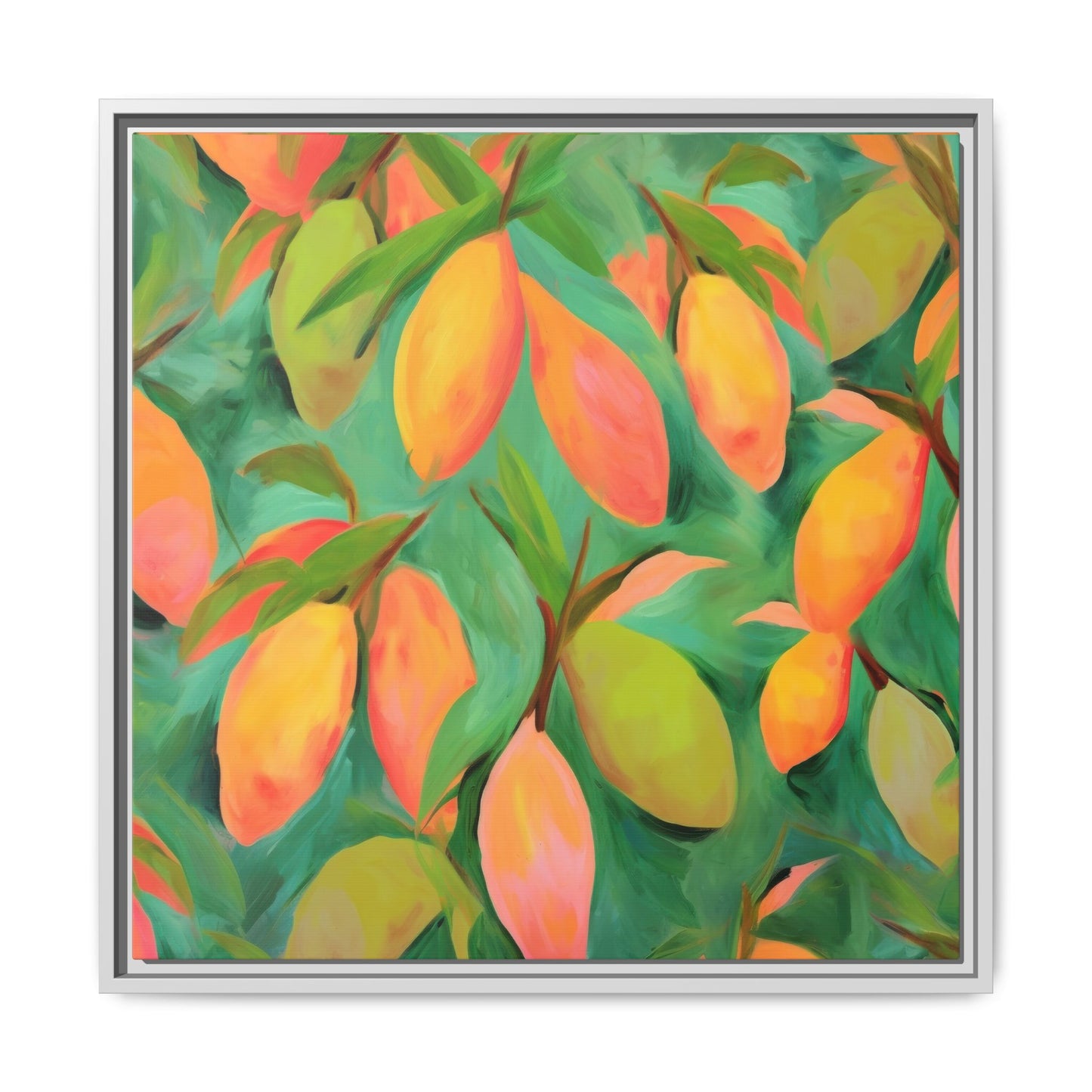 Mangoes Framed Matte Canvas Art - Multiple Frame Color &  Size Options