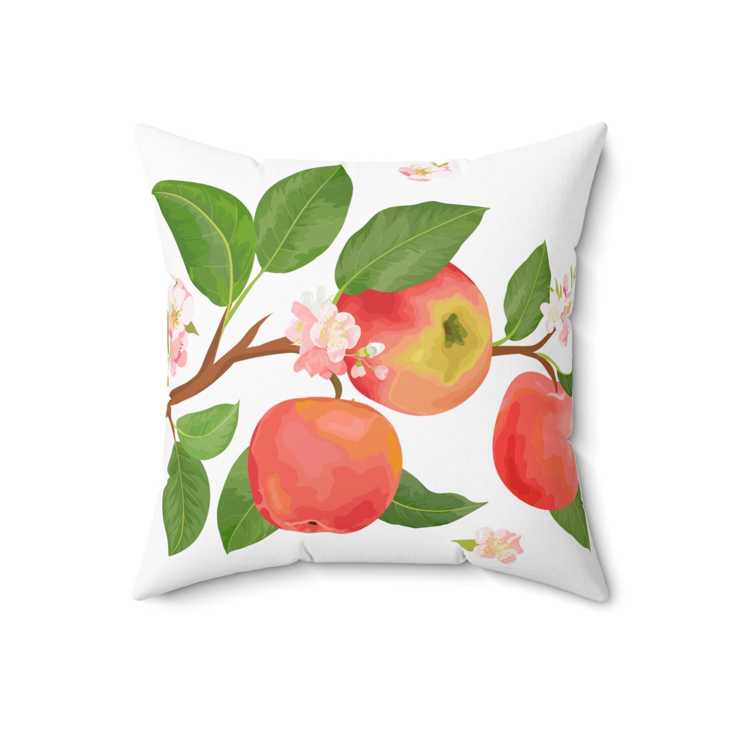 Apple Harvest Printed Square Pillow Cover with Insert -  Multiple Sizes (14"x14", 16"x16", 18"x18", 20"x20"), Includes insert and zipper closure