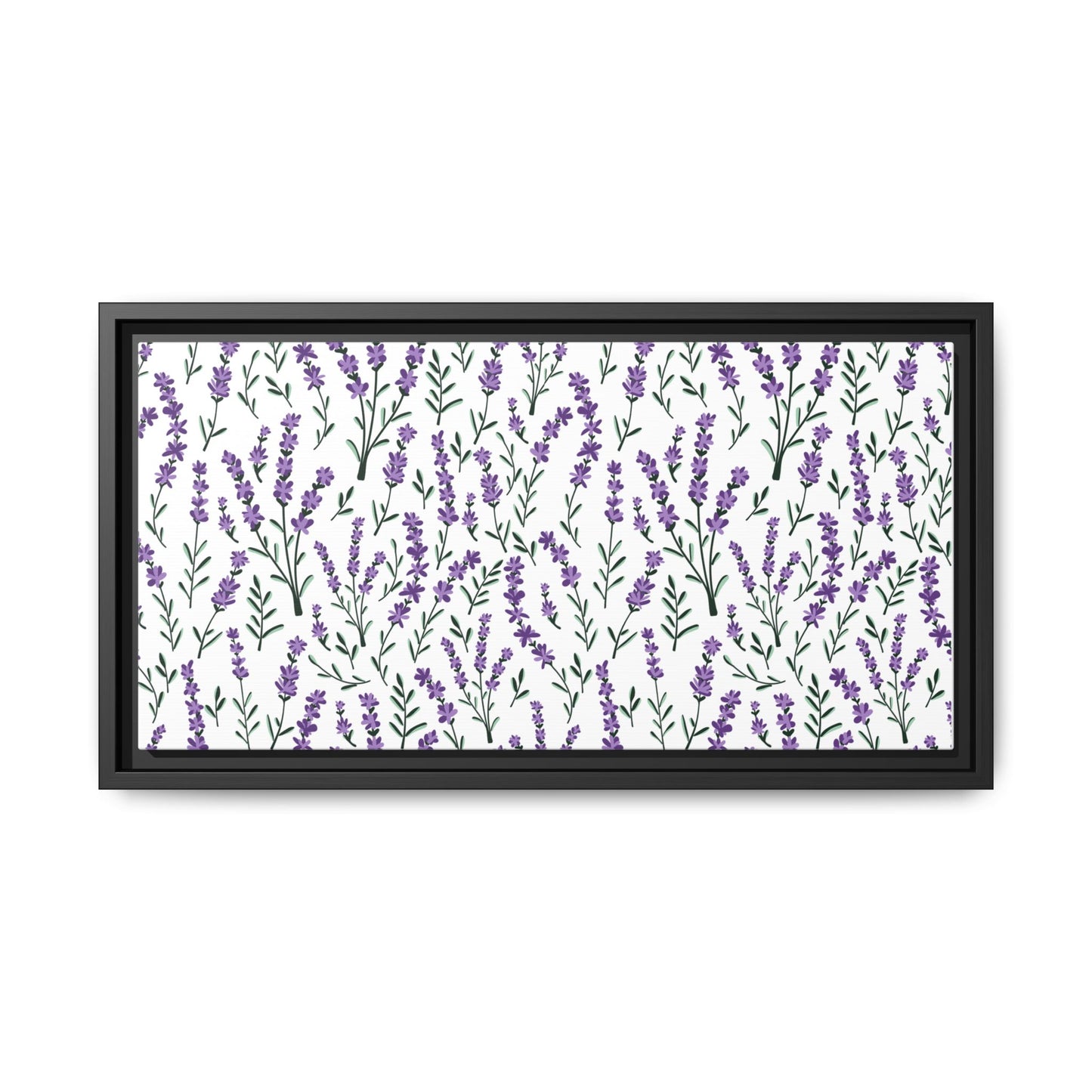 Lavender White Framed Matte Canvas Art - Multiple Frame Color &  Size Options